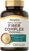 Piping Rock Fiber Complex | 1500mg | 120 Capsules | Triple Action Fiber with Psyllium, Oat Bran & Apple Pectin | Non-GMO