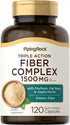 Piping Rock Fiber Complex | 1500mg | 120 Capsules | Triple Action Fiber with Psyllium, Oat Bran & Apple Pectin | Non-GMO