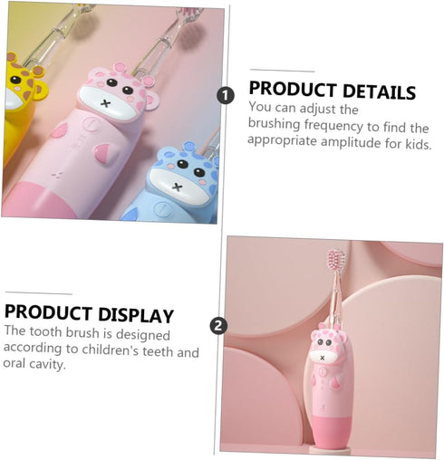 HOODANCOS 1set Set Boy Girl's Electric Toothbrush Sonic Toothbrush for Boys and Girls Battery Operated Soft Bristles