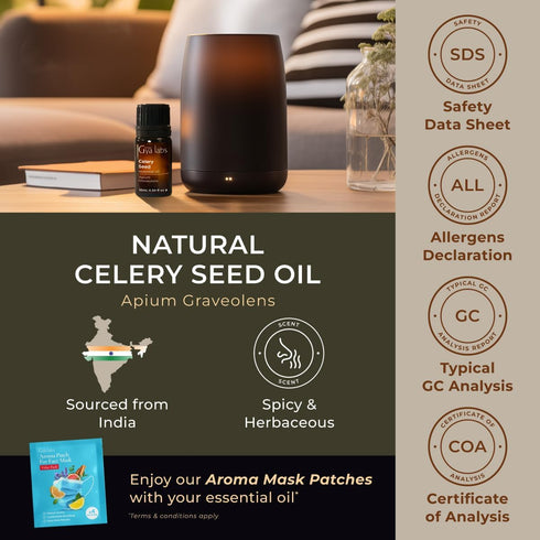 Set Set 2x0.34 oz Celery Seed & Palo Santo Essential Oil - Aromatherapy Grade Essential Oils - fl - Gya Labs