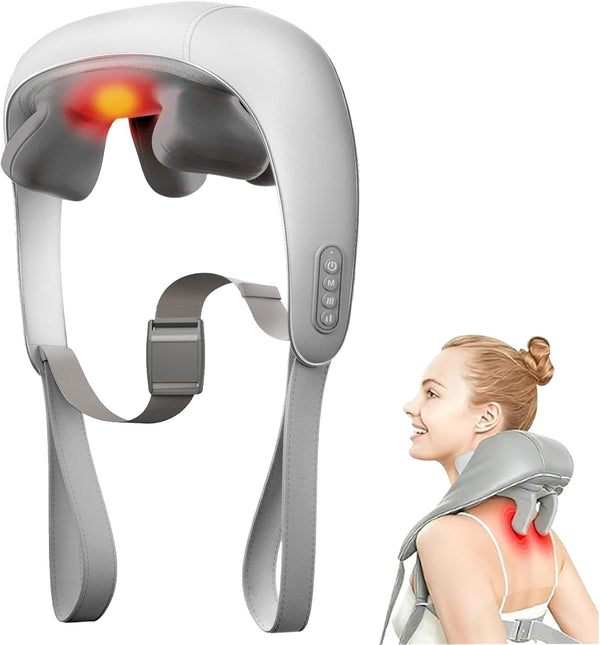 Shiatsu Neck and Shoulder Massager with Heat, Cordless Rechargeable, Hand-Free/Handheld, Deep Tissue