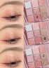 Kayswang 9 Colors Glitter Eyeshadow Palette, Matte High Pigment Color Cream Texture Natural Eye Shadow Powder (Pink)