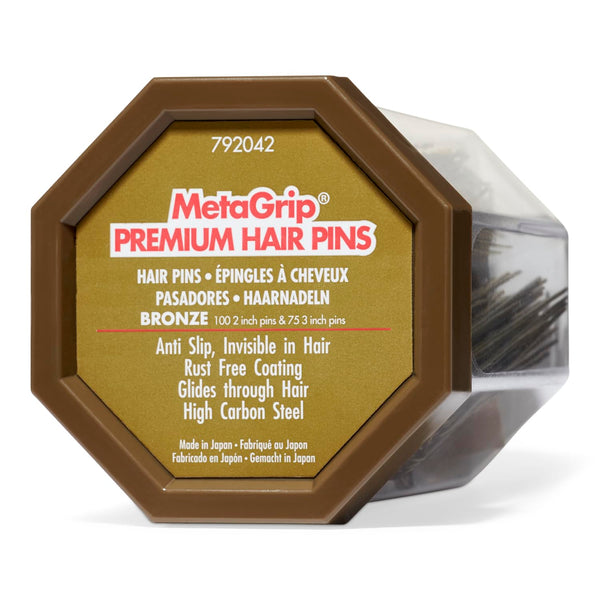 MetaGrip Premium Bronze Hair Pins, 175 Count (1 Pack)