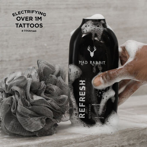 Mad Rabbit Refresh Body Wash (16oz) - Tattoo Aftercare, Natural Cleansing, Gentle & Hydrating Formula