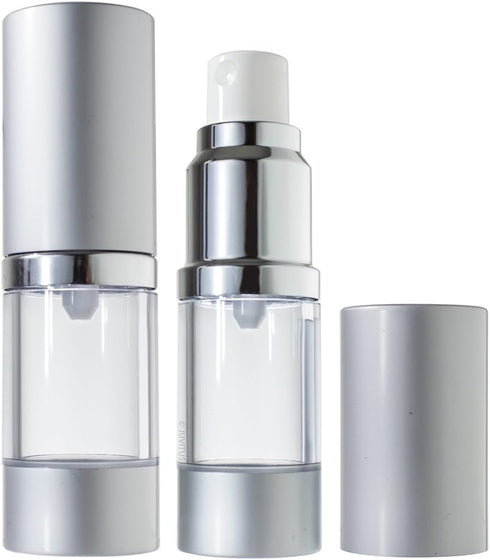 JUVITUS 2 Pack 10 ml Airless Spray Bottle - Refillable Travel Container for Lotion & Creams