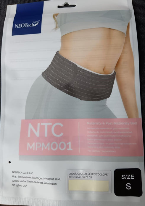 NeoTech Care 3-in-1 Maternity Support, Postpartum Belly Wrap & Pelvis Brace, Small Size, Beige