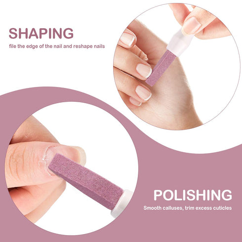 Pumice Stone Nail File - Double-Headed Nail Polishing Pen Stick, Cuticle Remover for Beauty Care