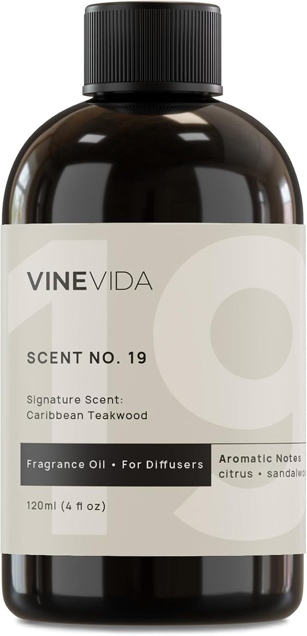 VINEVIDA Caribbean Teakwood Fragrance Oil, 4 Fl Oz for Cold Air Diffusers, Essential Oils for Air Freshener