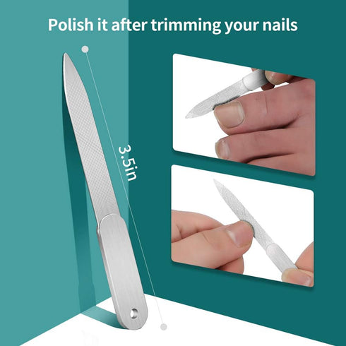 Toenail Clipper for Thick and Ingrown Toenails, Long-Handled Stainless Steel Scissors and Files for Adults and Elderly