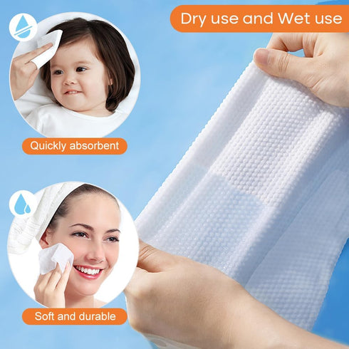 SUNLAND Disposable Face Towels, Clean Face Tissue, Super Soft for Sensitive Skin, Makeup Remover Dry Wipes, Lint Free