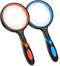 2PCS Upgrade 10X Magnifying Glass - Large Handheld Magnifier for Kids/Seniors Reading, 3 Inch Shatterproof Rubber Handle