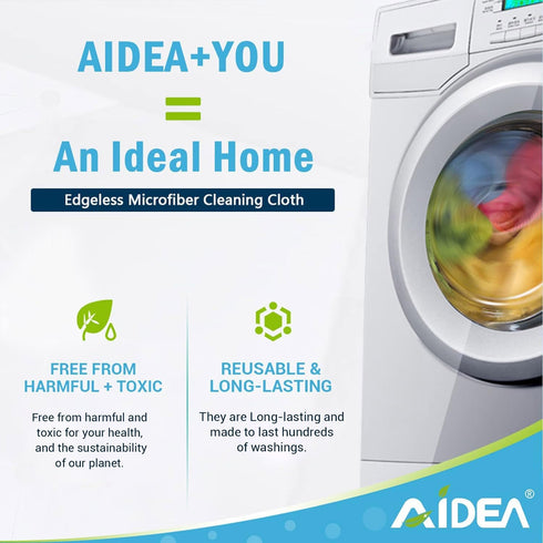 AIDEA Microfiber Cleaning Cloths-100PK, Soft Absorbent Rags for Cleaning, Lint-Free Towels for Home, Car, Window