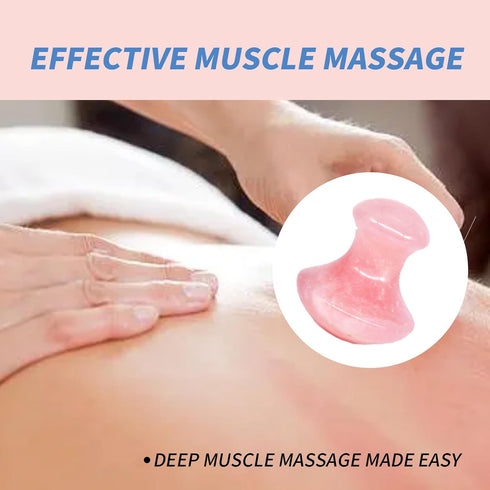 Mushroom Gua Sha Stone - Natural Rose Quartz Aventurine Face Massager for Eye, Neck, Spa Relaxing Massage