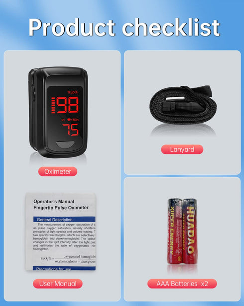 Mini Fingertip Pulse Oximeter, Oxygen Saturation Monitor for SpO2/Heart Rate/PI, Auto Graph Display