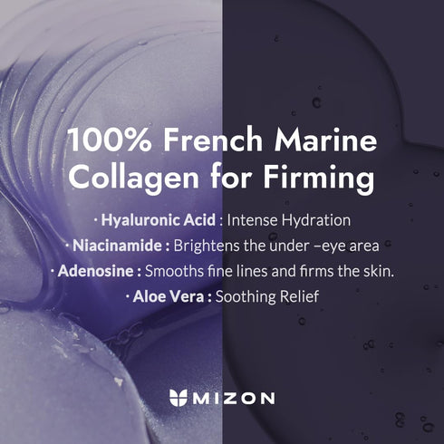 MIZON Collagen Eye Gel Patch - Hydrolyzed Collagen, Caviar, Chamomile for Firming, Nourishment, Wrinkle Care, 60pcs