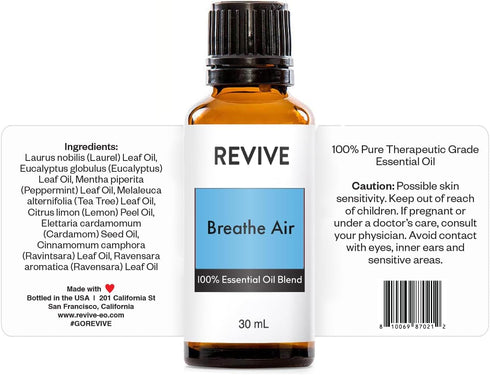 Breathe Air Essential Oil Blend 30mL by Revive Essential Oils, 100% Pure Therapeutic Grade for Diffuser and Aromatherapy