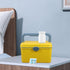 NOLITOY Empty First Aid Box Organizer (Yellow), Multi-Layer Plastic Medicine Storage Container with Handle for Baby