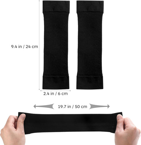 HEALLILY 1 Pair Black Slimming Arm Sleeves, Elastic Compression Arm Shapers for Women Weight Loss Post Surgical