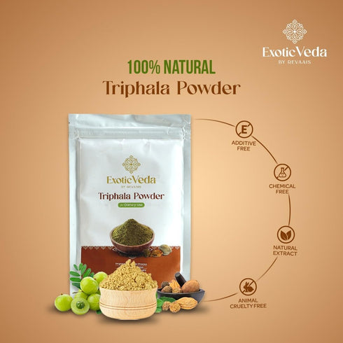 Organic Triphala Powder | Ayurvedic Gut Immune Health, Vegan, Gluten-Free, 100g