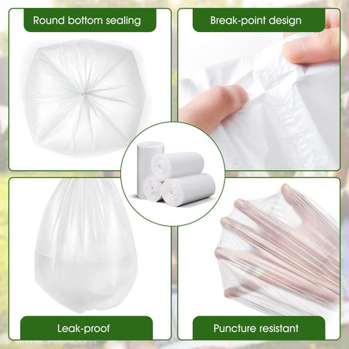 Charmount Small Trash Bags, 180 Counts, 4 Gallon Garbage Bags for Bathroom, Kitchen, Office, and Bedroom