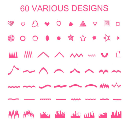TailaiMei 1768 Pieces French Manicure Nail Stickers, 60 Designs, Nail Art Tips Guides for DIY Decoration (36 Sheets)