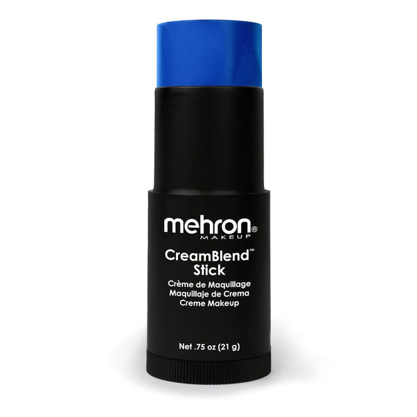 Mehron Makeup CreamBlend Stick | Face Paint, Body Paint, & Foundation Cream Makeup | 0.75 oz (21 g) (Blue)
