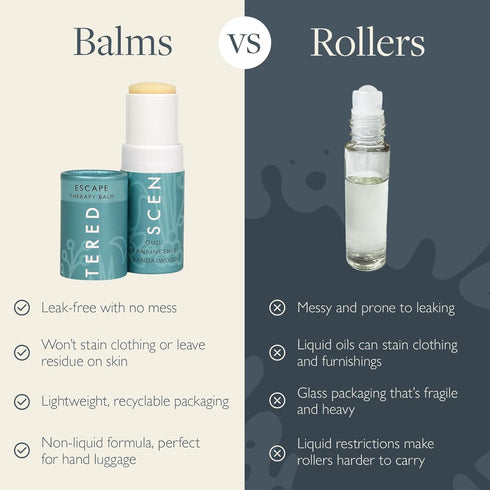 Scentered Aromatherapy Balm Stick - Escape, Natural Calm Essential Oil Roll On for Relaxation & Self-Care
