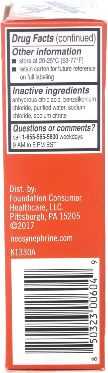 Neo-Synephrine Nasal Spray, Extra Strength Formula, 0.50 Ounces Each, Value Pack of 3