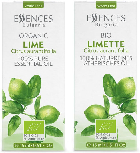 Essences Bulgaria Organic Lime Essential Oil 0.51 Fl Oz, 100% Pure Natural for Aromatherapy and Skin Care