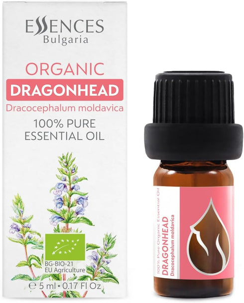 Essences Bulgaria Organic Moldavian Dragonhead Essential Oil - 1/6 Fl Oz | 5ml | 100% Pure and Natural