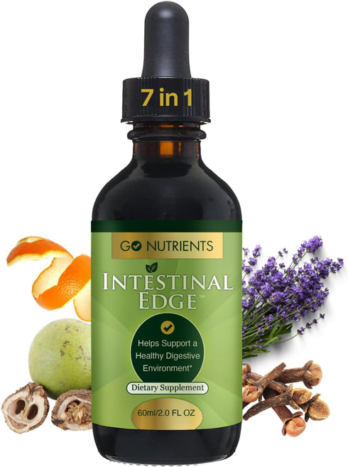 Go Nutrients Intestinal Edge – Gut Cleanse Detox Liquid for Women, Men, Children & Adults - 2oz Organic Herbal Support
