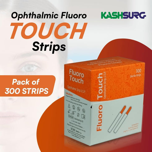 KASHSURG Pack 300 Diagnostic Ophthalmic Fluoro Touch Strips of Strips