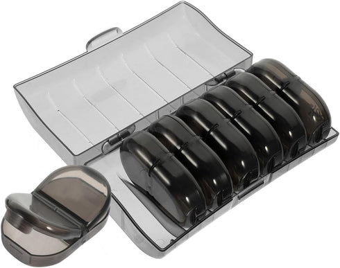 Hemobllo Weekly Portable Pill Organizer Medicine Case with Wear-Resistant Black Shell, Compact Detachable Medicine