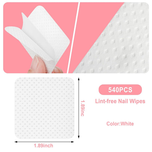 Lint Free Nail Wipes, 1000PCS Nail Polish Remover Wipes, Super Absorbent Soft Wipes for Nail Art and Eyelash Extensions