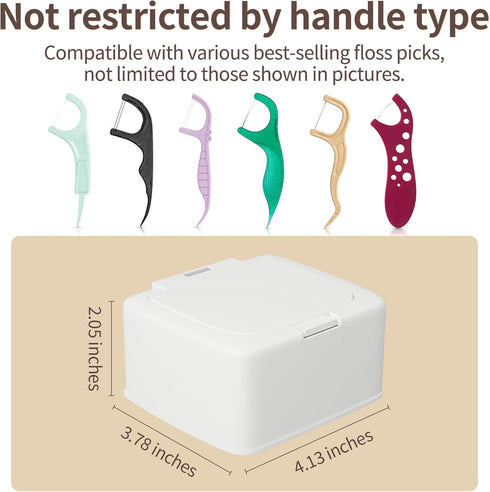 Dental Floss Picks Dispenser with Press Flip Top Cover, Compact Storage Case
