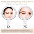 Double Sided Hand Held Makeup Mirror - 1x & 7X Magnification with Adjustable Stand, Clear