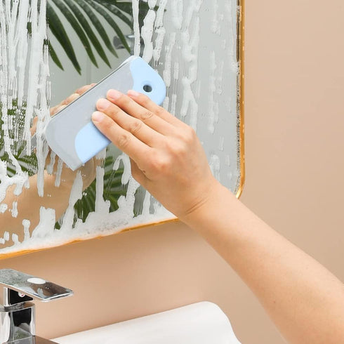 2 Pack Mini Squeegee, Small Kitchen Countertop Soft Glass Cleaner for Bathroom Mirrors and Car Windows