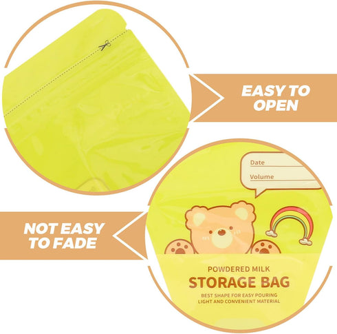 SHINYPASING 120pcs, Disposable Powdered Milk Bags with Funnel Leakproof Food Storage Pouch for Travel and Feeding