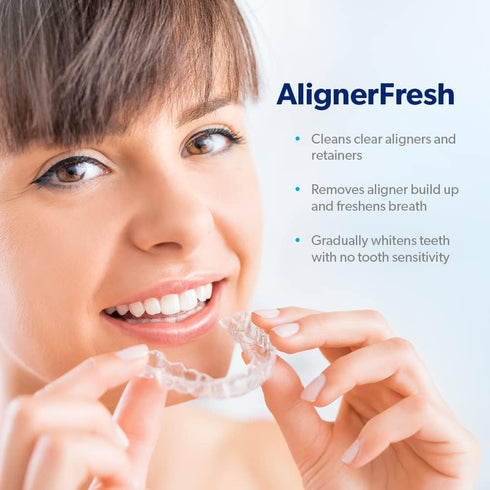 EverSmile AlignerFresh Extra Whitening Cleaning Foam for Invisalign, ClearCorrect, Essix, Hawley Trays - Cleans &