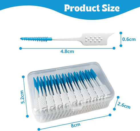 Soft Silicone Interdental Brush, Braces Brush, Corrective Brush, Disposable, Suitable for Cleaning Teeth Health (Blue,