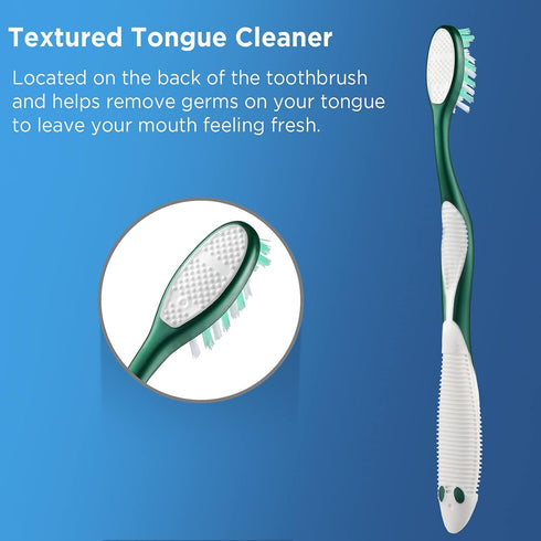 Extra Firm Toothbrushes for Adults, 6 Count, Extra Hard Bristles