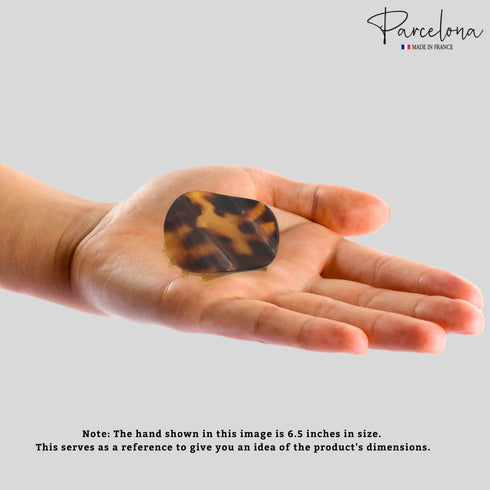Parcelona Small 2” Tortoise Shell Hair Claw Set of 3, Black and Savana, Secure Grip for Women and Girls