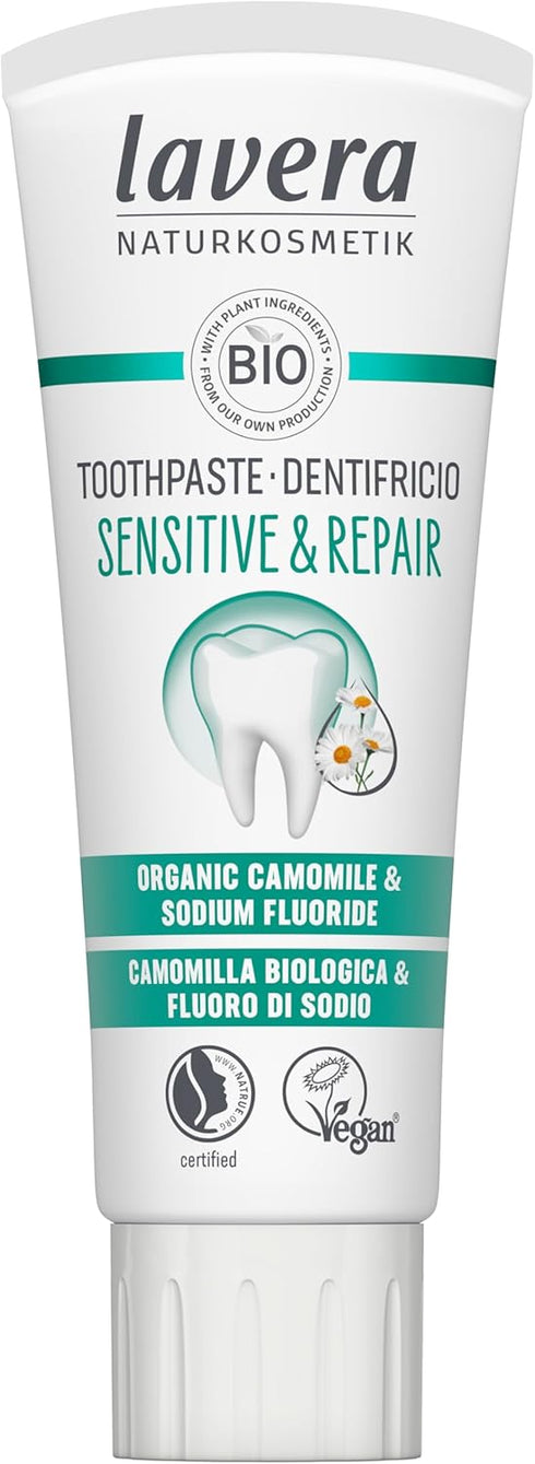 Lavera Organic Sensitive & Repair Toothpaste with Fluoride, New 2.54 fl oz
