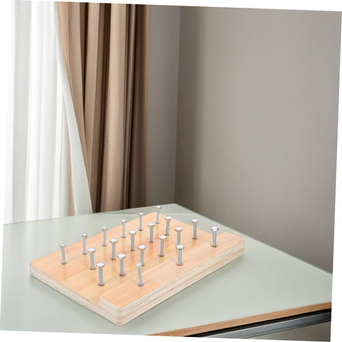 Toyvian Finger Rehabilitation Training Pegboard: Wooden Hand Therapy Board Game Pegboard for Finger Strengthening