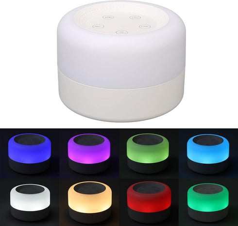 Vomeko 7 2000mAh White Noise Machine for Sleep,USB Rechargeable Sound Machine with Color LED Battery, Portable Noise