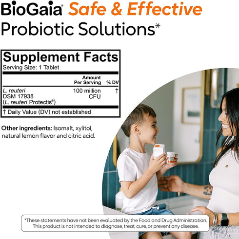 BioGaia Protectis Kids Probiotic for Ages 3+, Eases Digestive Issues, 30 Day Supply, Allergen Free