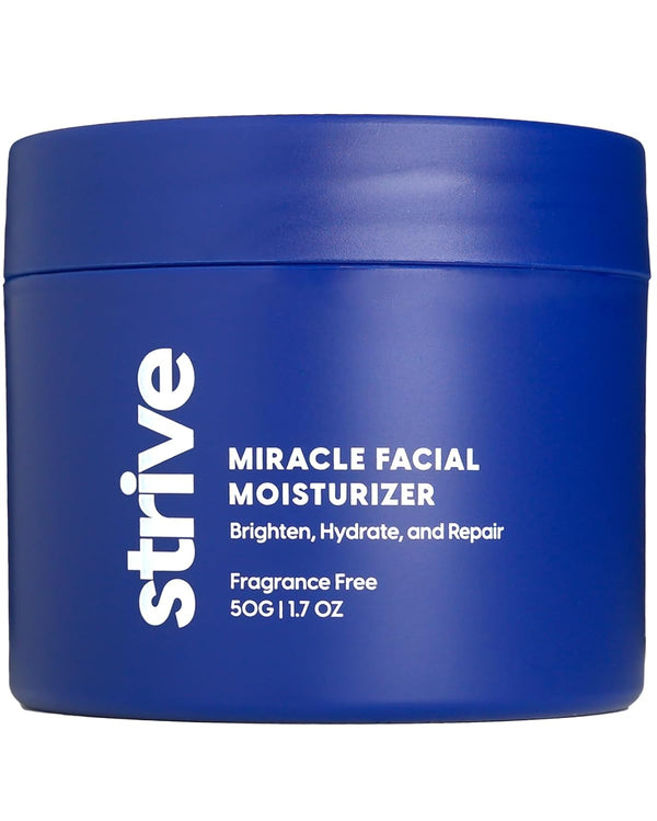 Strive Mens Face Moisturizer - Fragrance-Free Lotion for All Skin Types, Anti-Aging with 4% Niacinamide (50g)