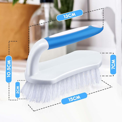 12 Pcs Scrub Brush for Cleaning, Heavy-Duty Brushes with Flexible Stiff Bristles for Shower & Kitchen