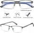 EYECEDAR Blue Light Blocking Reading Glasses, 5 Pack, Metal Half Frame, Spring Hinges, 1.75 for Men