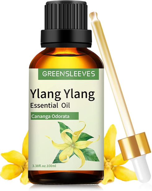 Ylang Ylang Essential Oil 3.38 oz, 100% Pure Aromatherapy Oil for Diffuser, Perfumes, Massage, Soap Making